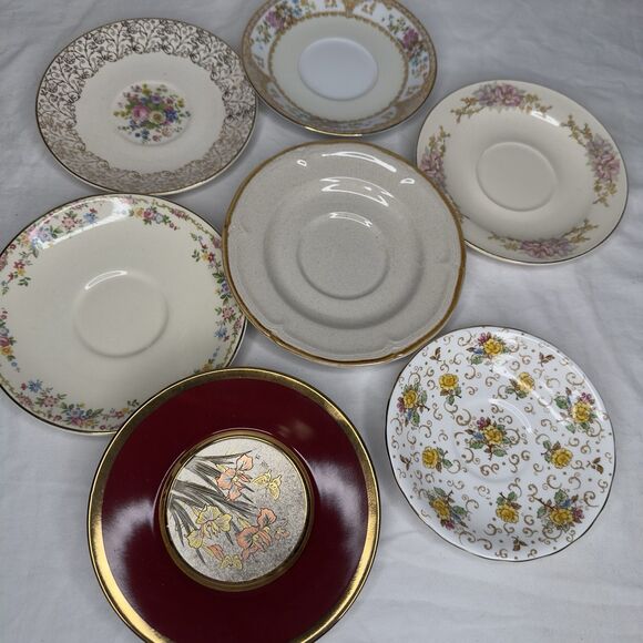 Dining | Vintage Mismatched China Dessert Cake Plates Mixed Patterns ...